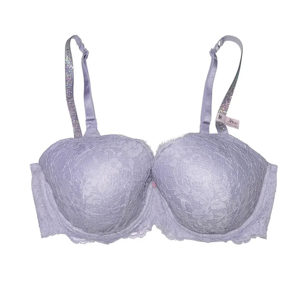 Victoria's Secret Twinkle Strap Lace Classic-Coverage Bra Feather Lilac 36DD